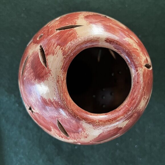 Pottery Turtle Butterfly Tropical Cut-Out Stars Votive/Battery Light Holder 5” - Picture 7 of 8